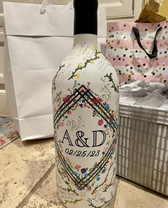 XL Hand Painted Wine Bottle