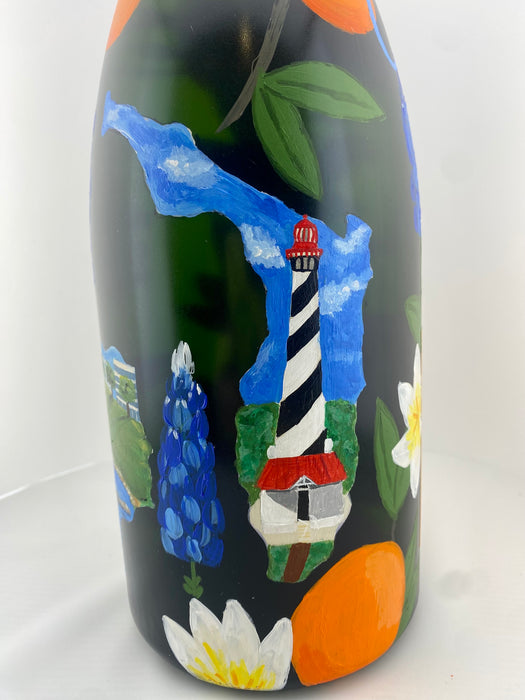 XL Hand Painted Wine Bottle